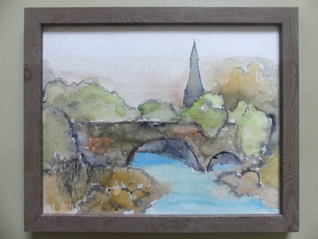 Landschaft mit Brücke