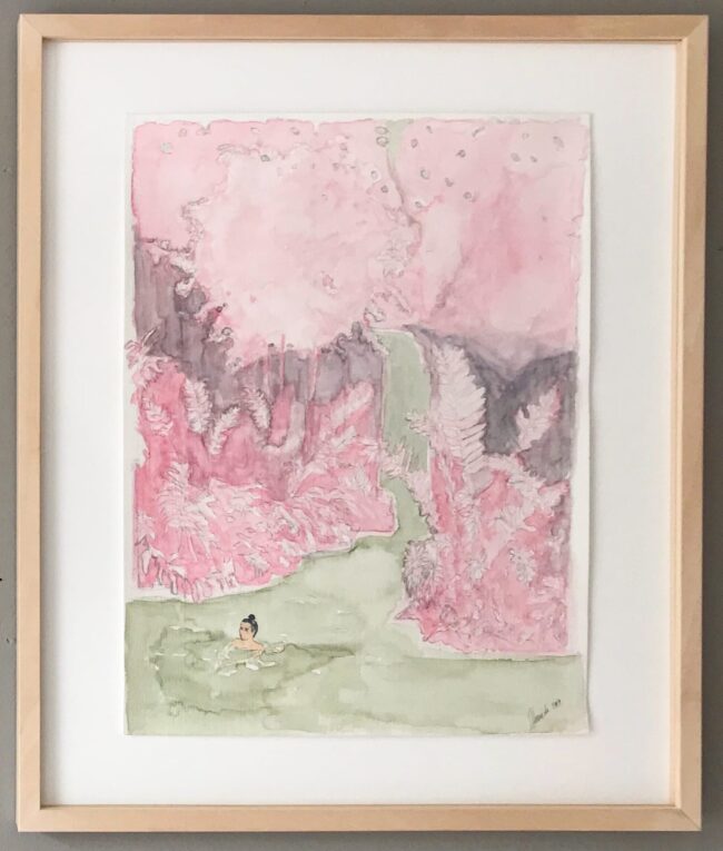 Swimmer in the Cascade