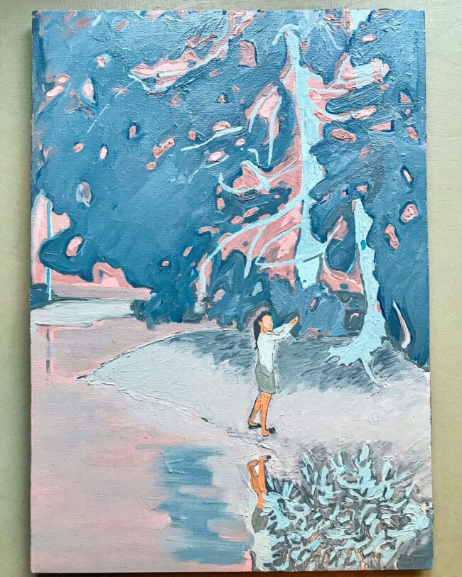 Die Frau unter den Baum