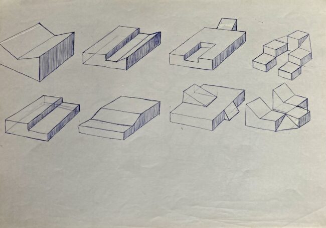 Set 01 von Bleistiftzeichnungen.