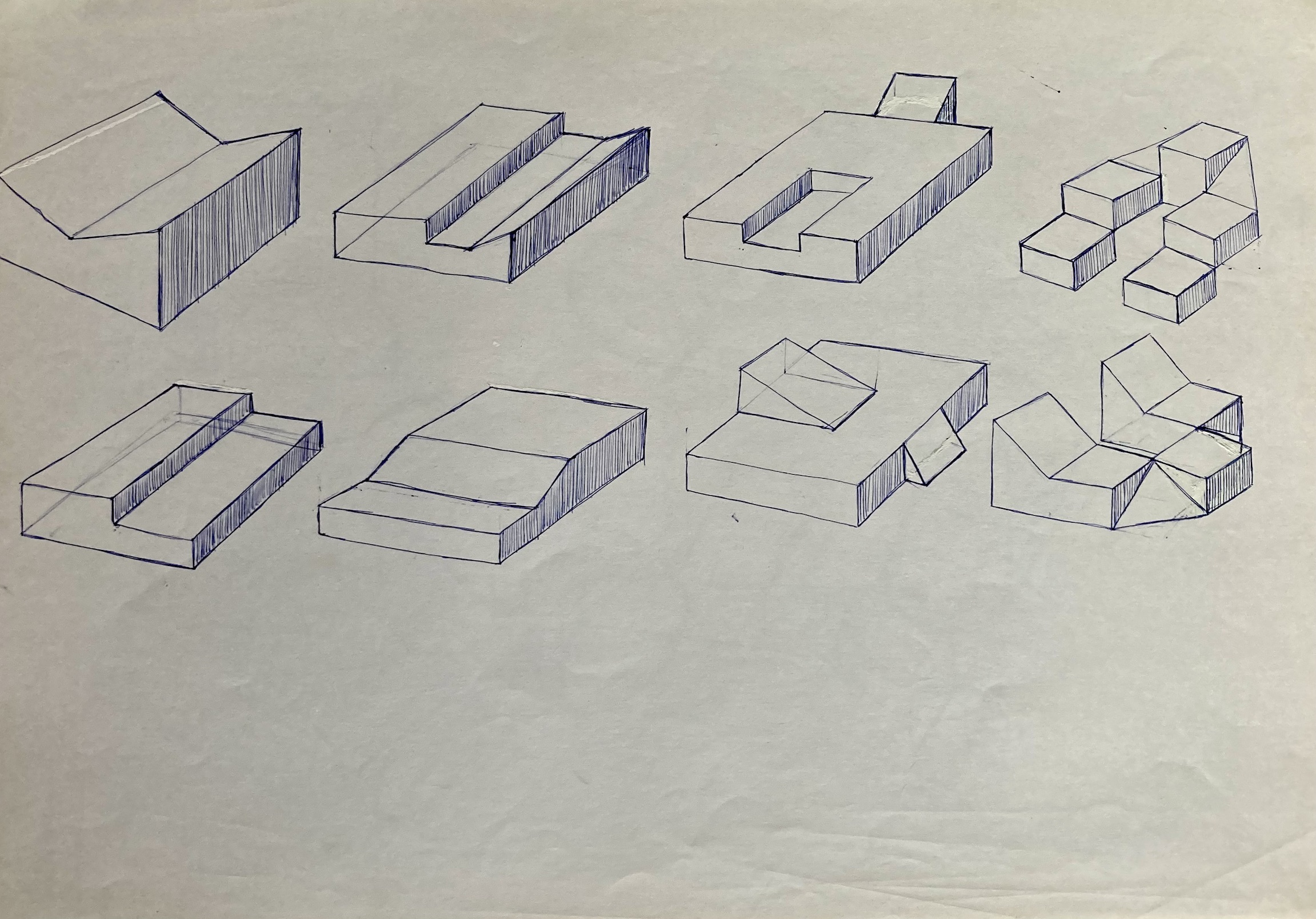 Set 01 von Bleistiftzeichnungen.